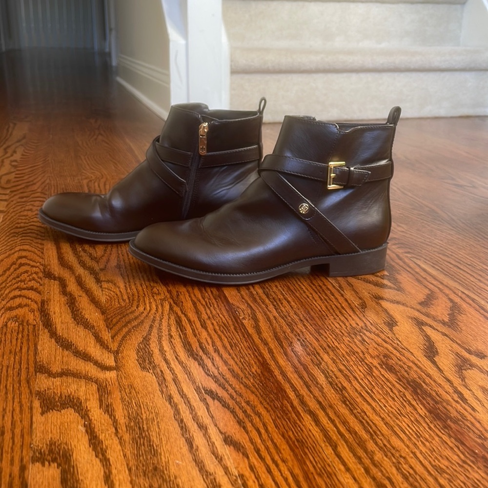 Tommy Hilfiger Rambit Brown Cross Buckle Low Boots